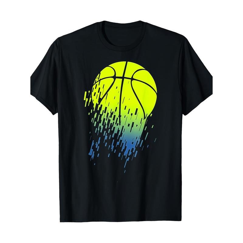 Disintegrating Neon Green Basketball Urban Graphic 220g 100% Cotton T-Shirt made in usa Hoodie, Sweatshirt