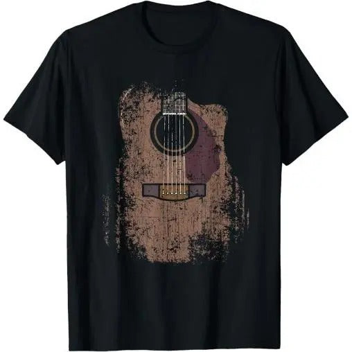 Distressed Acoustic Guitar Vintage Player Rock &amp; Roll Music T-Shirt Made in USA Hoodie, Sweatshirt | UrbanDripWear.com
