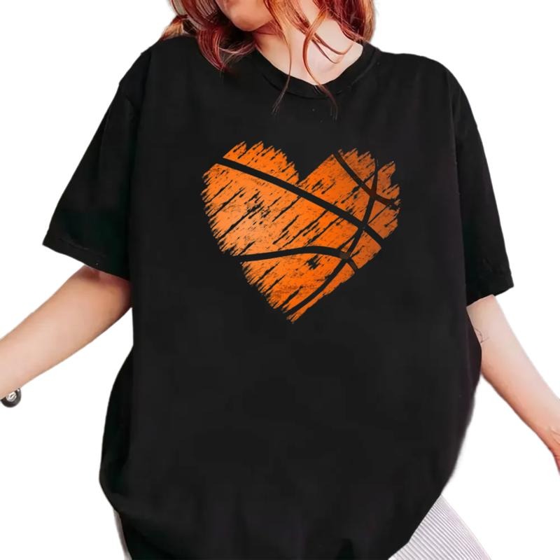Distressed Basketball Heart Shirt, Basketball Mom T Shirt, Distressed Tee, Basketball Mom Gift, Girl Basketball Tee,...