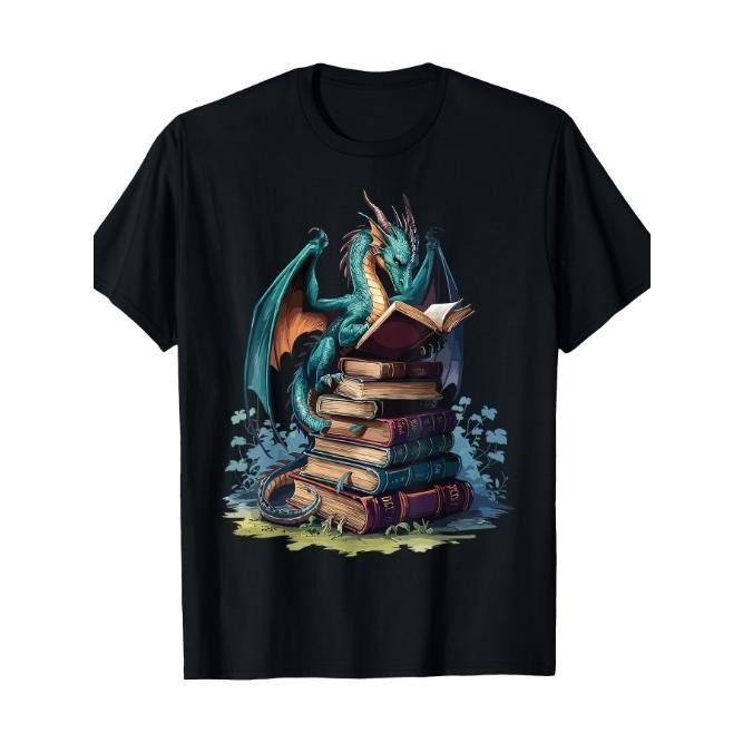 Distressed Dragons And Books Dragons Reading Book Lover T-Shirt Made in USA Hoodie, Sweatshirt | UrbanDripWear.com