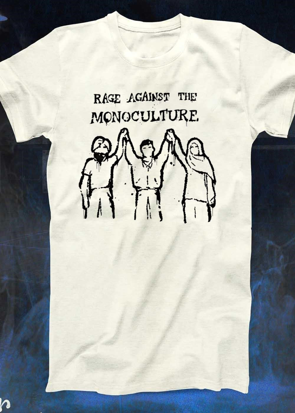 Diverse Individuals Raising Hands Rage Against the Monoculture T-Shirt