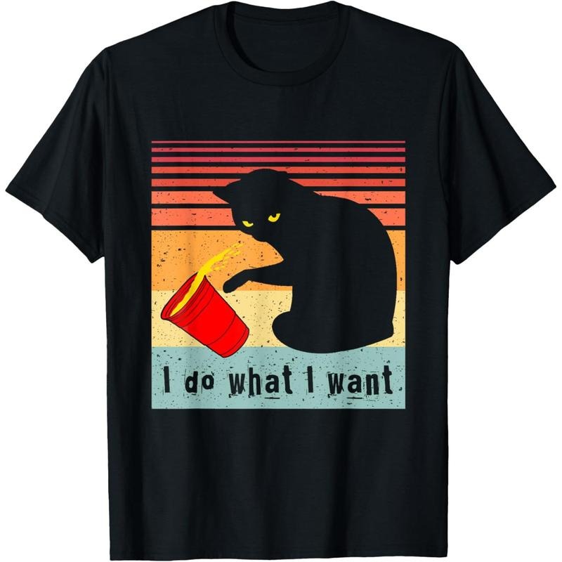 Do What I Want Vintage Black Cat Red Cup Funny My Cat T-Shirt Hoodie, Sweatshirt | UrbanDripWear.com
