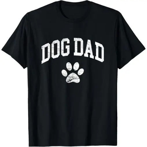 Dog Dad - Distressed Design Style - Funny Dog Paw - Classic T-Shirt Made in USA Hoodie, Sweatshirt | UrbanDripWear.com