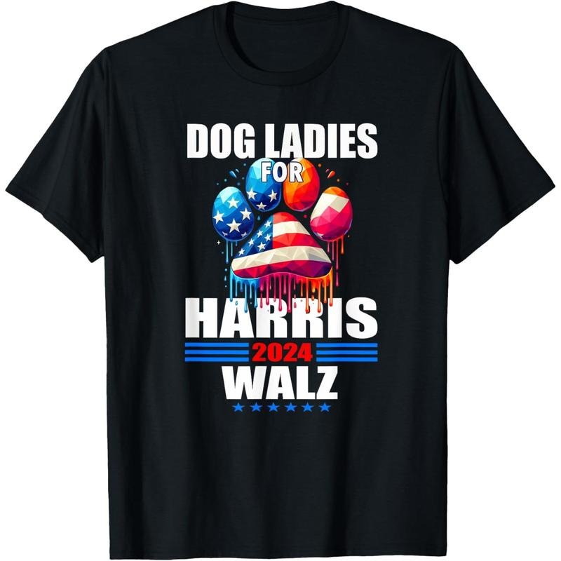 Dog Ladies For Harris Walz 2024 T-Shirt made in usa Hoodie, Sweatshirt | UrbanDripWear.com