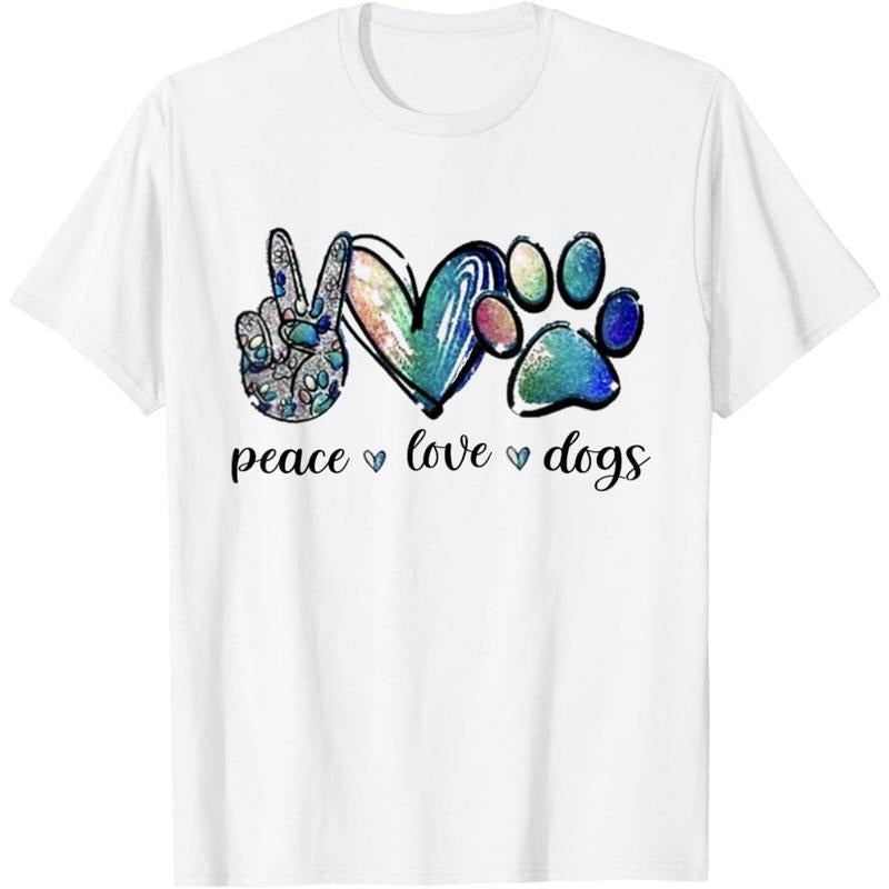 Dog Lover Peace Love Dogs Puppy Paw T-Shirt.made in usa Hoodie, Sweatshirt | UrbanDripWear.com