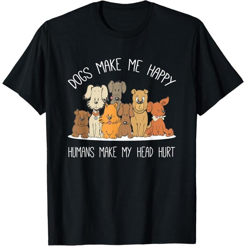 Dog Makes Happy Humans Make My Head Hurt Dog Owner Animal T-Shirt.made in usa Hoodie, Sweatshirt | UrbanDripWear.com