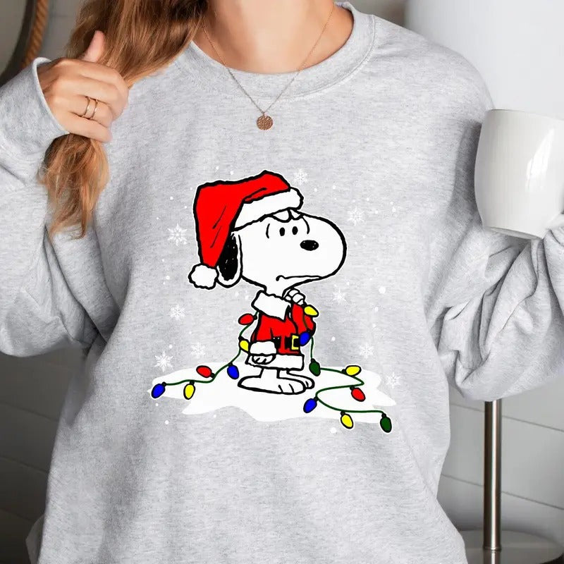 Dog New Year Sweatshirt TShirt, Christmas Light Shirts, Cute Carton Christmas Shirt Hoodie | UrbanDripWear.com