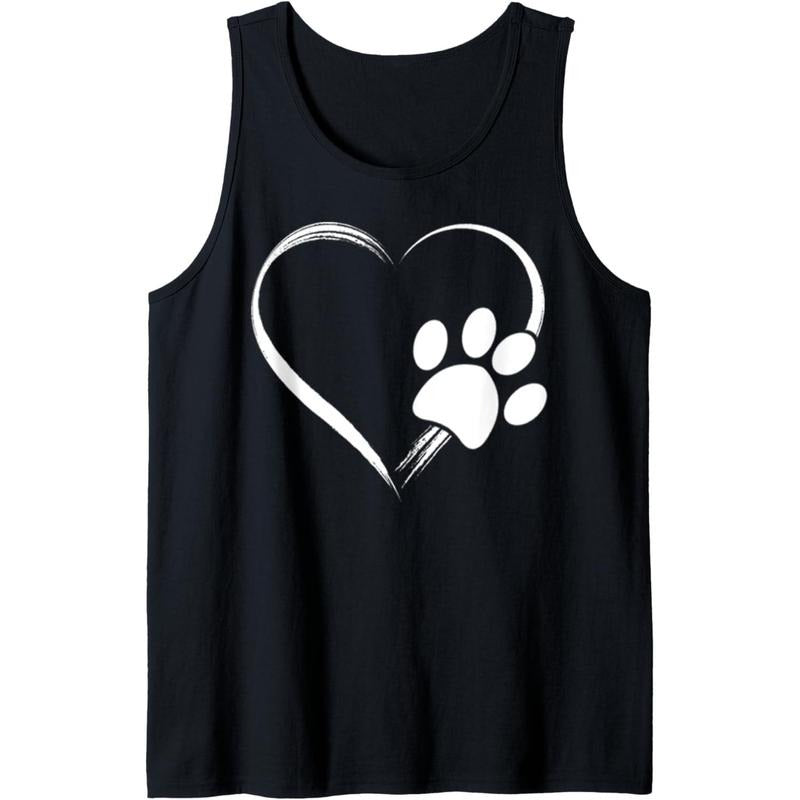 Dog Paw Print Heart T-Shirt - Gift for Mom - Gift for Dad Tank Top MADE IN USA Hoodie, Sweatshirt | UrbanDripWear.com