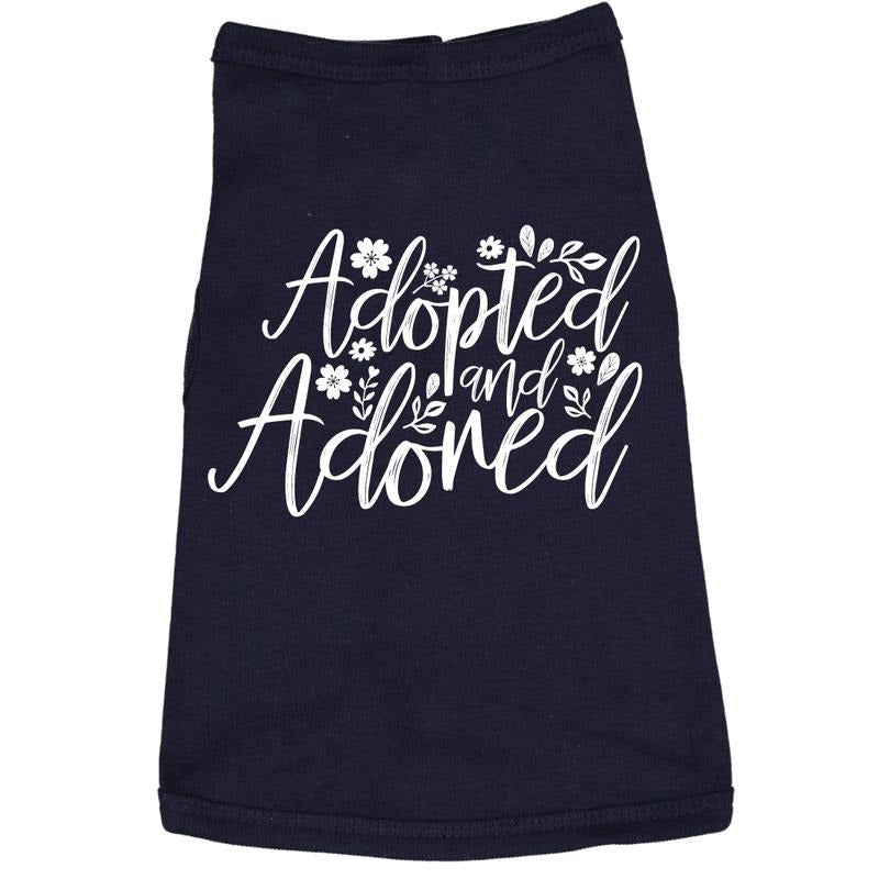 Dog Shirt Adopted And Adored Cute Clothes For Rescue Pet Funny Dog Puppy Shirt Navy Hoodie, Sweatshirt | UrbanDripWear.com