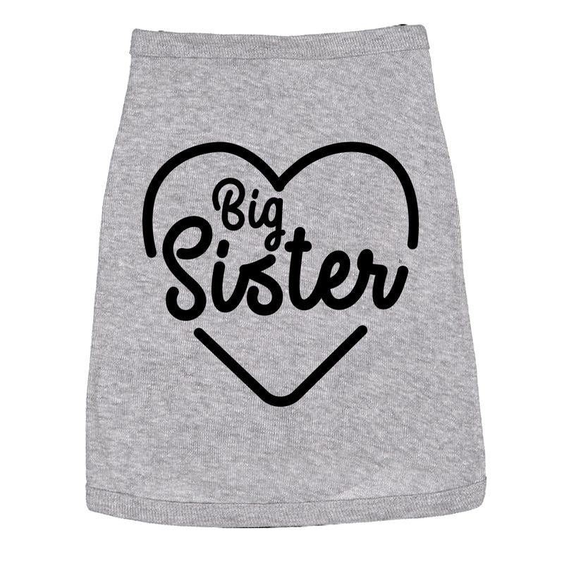 Dog Shirt Big Sister Cute Clothes For Family Pet Funny Sister Puppy Shirt Light Grey Hoodie, Sweatshirt | UrbanDripWear.com