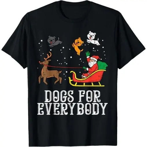 Dogs For Everybody Santa Funny Christmas Xmas T-Shirt Made in USA Hoodie, Sweatshirt | UrbanDripWear.com