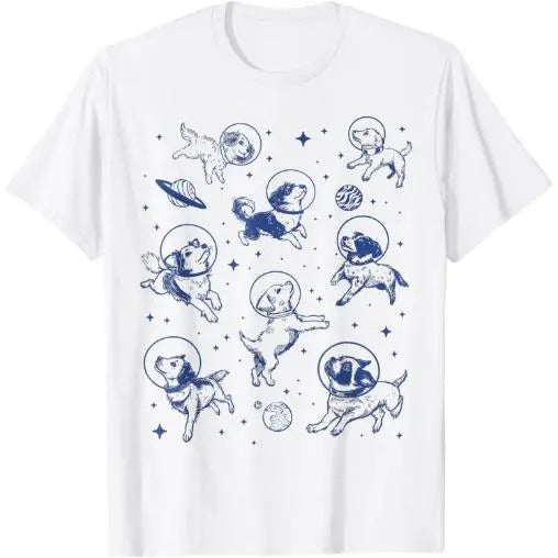Dogs In Space Retro T-Shirt Made in USA Hoodie, Sweatshirt | UrbanDripWear.com