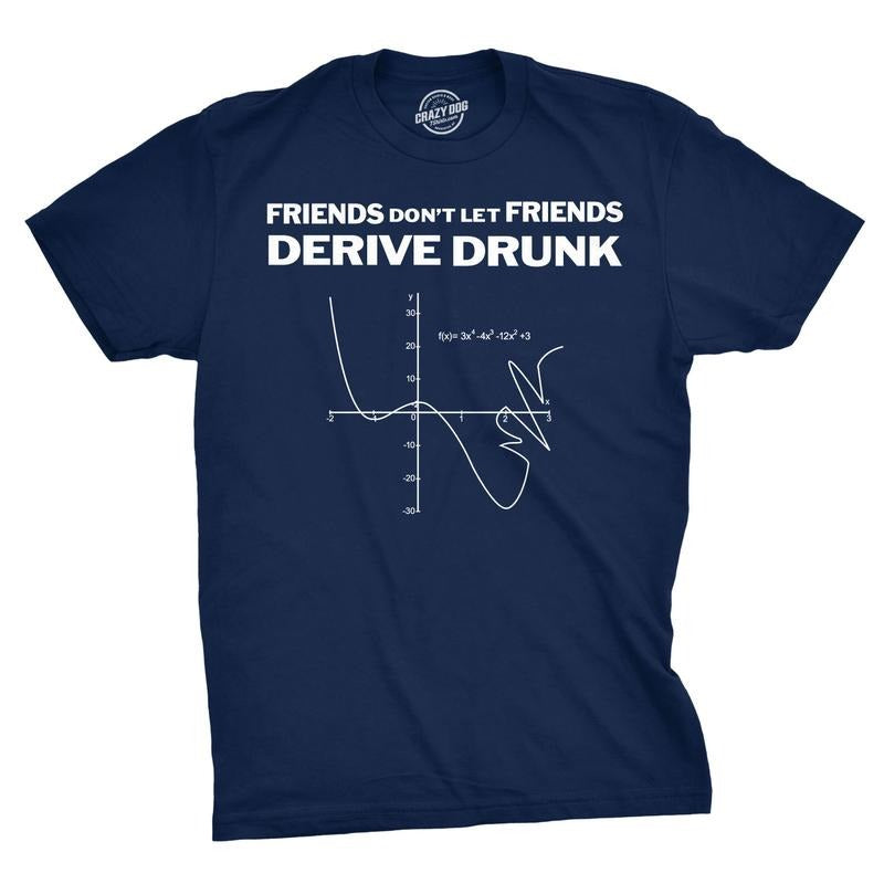 Don't Drink And Derive T Shirt Funny Math Teacher Hilarious Drinking Graph Tee Mens Funny T Shirts Cool Tees Soft Stylish...
