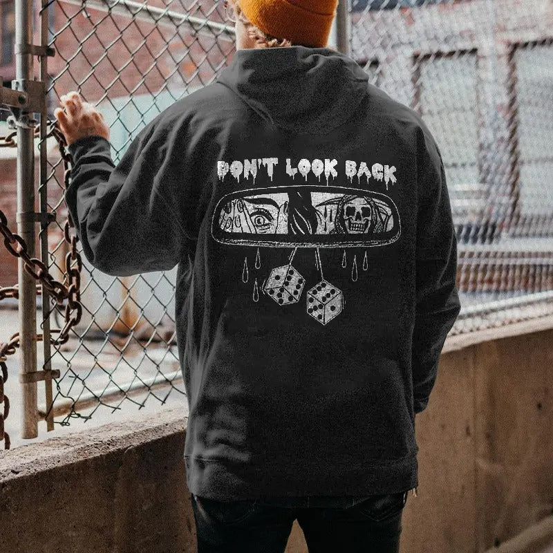 Don't Look Back Men's Hoodie, Sweatshirt -  2 Sided Hoodie, Naughty Clothes Men,Comfort Errands, Classic Cotton Fabric...