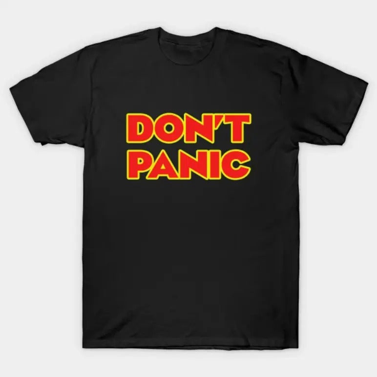 Don't Panic Vintage Graphic Tees, Meme Cringe Funny Dumb Shirt, y2k Clothing, Unisex Vacation Outfits Top Menswear...