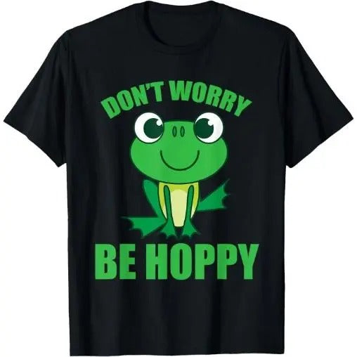 Don't Worry Be Hoppy Shirt | Cute Crazy Frog T-shirt Gift T-Shirt Made in USA Hoodie, Sweatshirt | UrbanDripWear.com