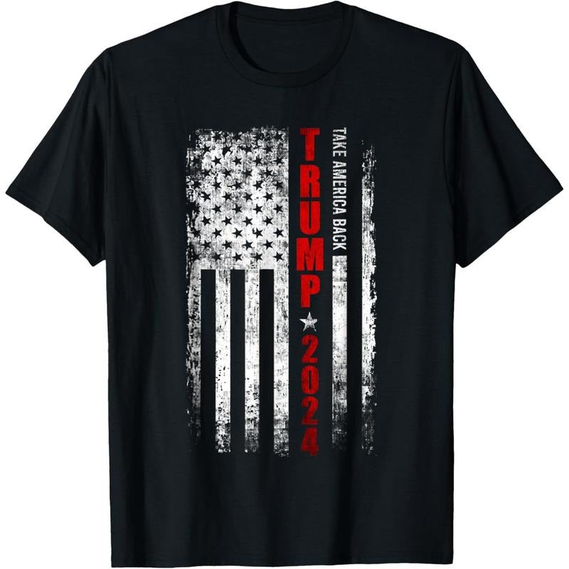 Donald Trump 2024 Take America Back American Flag Patriotic T-Shirt made in usa Hoodie, Sweatshirt | UrbanDripWear.com