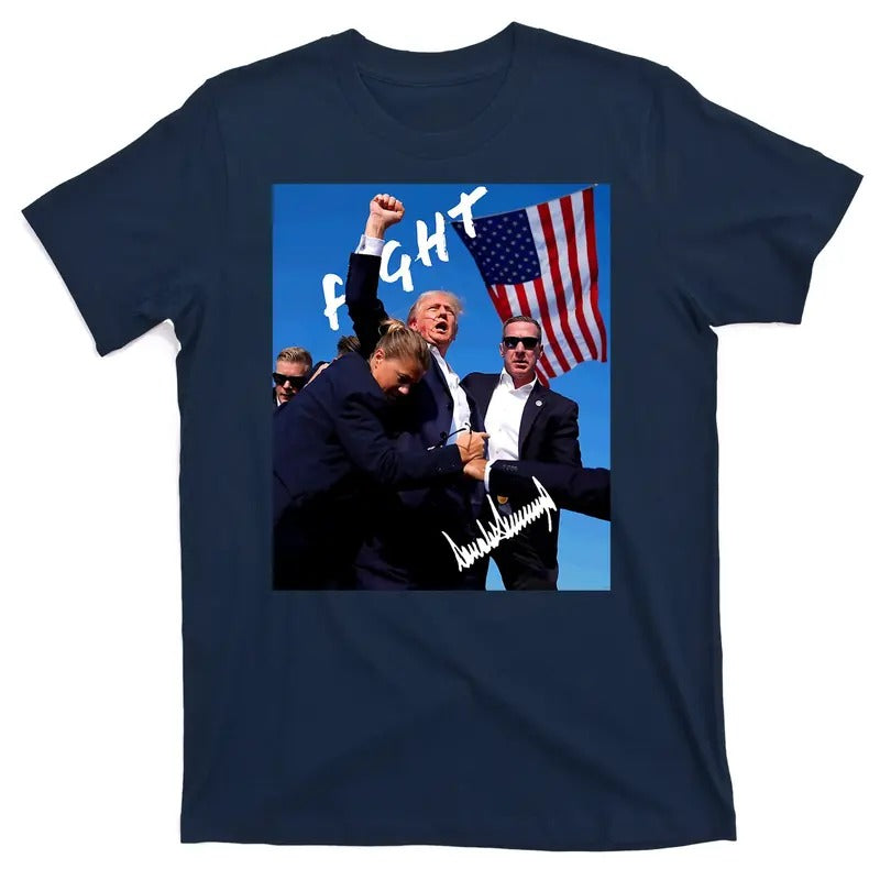 Donald Trump Signature Fight for the USA United States of America Iconic Rally T-Shirt Hoodie, Sweatshirt | UrbanDripWear.com