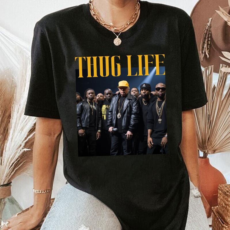 Donald Trump Thug Life Shirt, Trump Streetgang Shirt, Viral Trump Thug Life Shirt Hoodie, Sweatshirt | UrbanDripWear.com
