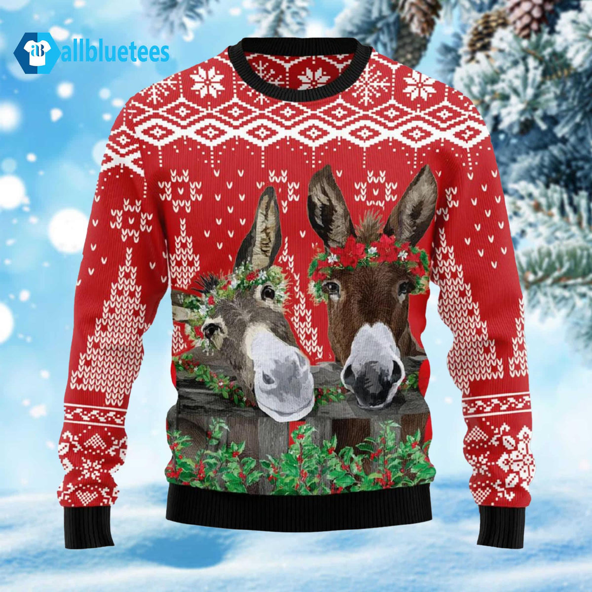 Donkey Buddies Christmas Ugly Christmas Sweater