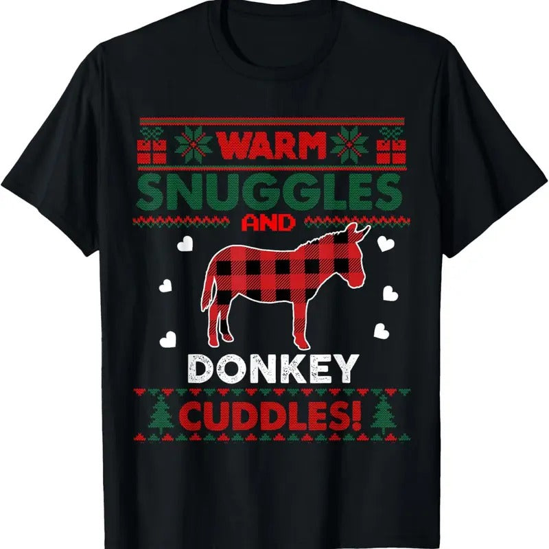 Donkey Lover Christmas Xmas Donkey Christmas Ugly Sweater T-Shirt Hoodie, Sweatshirt | UrbanDripWear.com