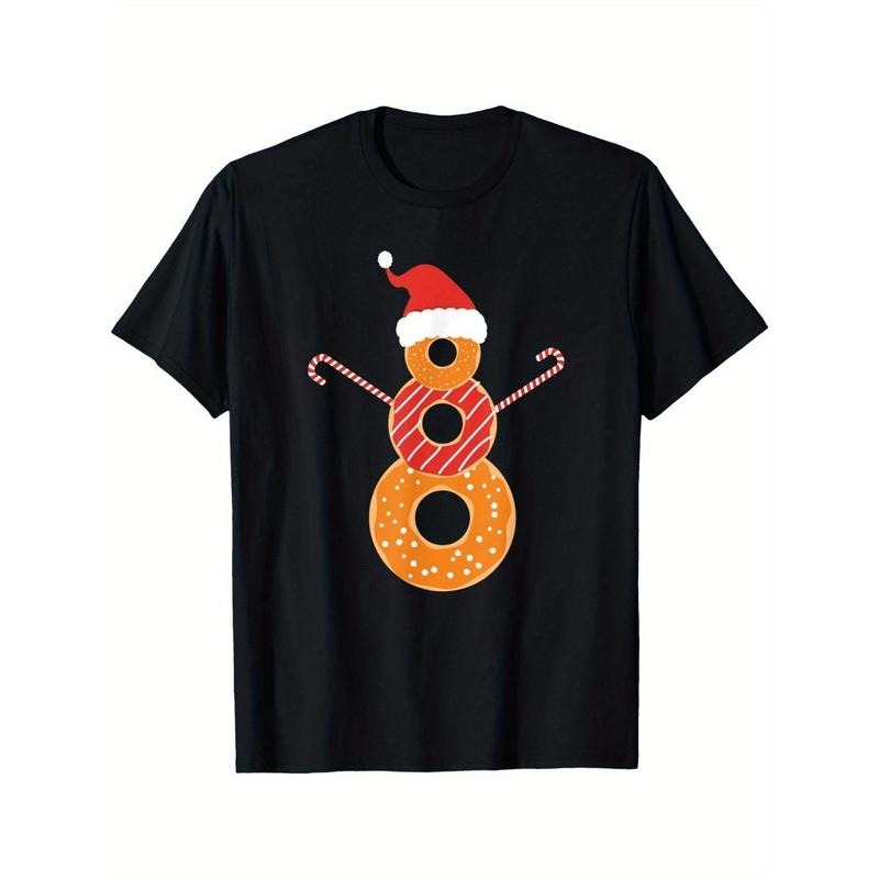 Donuts Snowman Christmas Men's T-Shirt for Donut Lovers made in usa Hoodie, Sweatshirt | UrbanDripWear.com