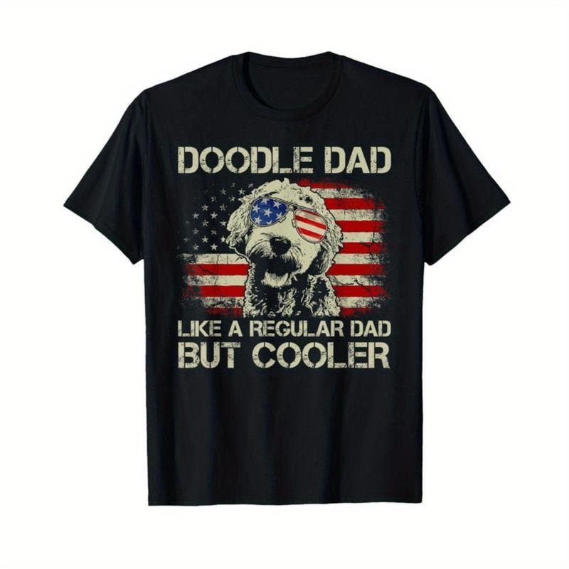 Doodle Dad Goldendoodle Regular Dad But Cooler American Flag T-Shirt Fabric Man Hoodie, Sweatshirt | UrbanDripWear.com