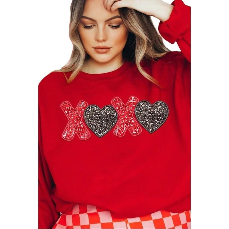 Doodle XOXO Faux Sequin Transfer Unisex NuBlend Crew Sweatshirt T-Shirts, Hoodie | UrbanDripWear.com
