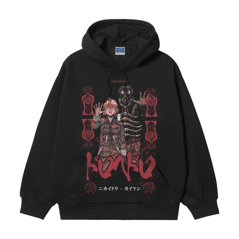 Dorohedoro "Group Photo" Heavyweight Vintage Hoodie Cotton Blend Classic Anime Sweatshirt Menswear Tops Pullover Long...