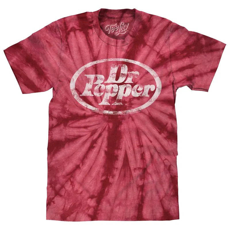 Dr. Pepper Tie Dye T-Shirt - Crimson Red Tie Dye Hoodie, Sweatshirt | UrbanDripWear.com