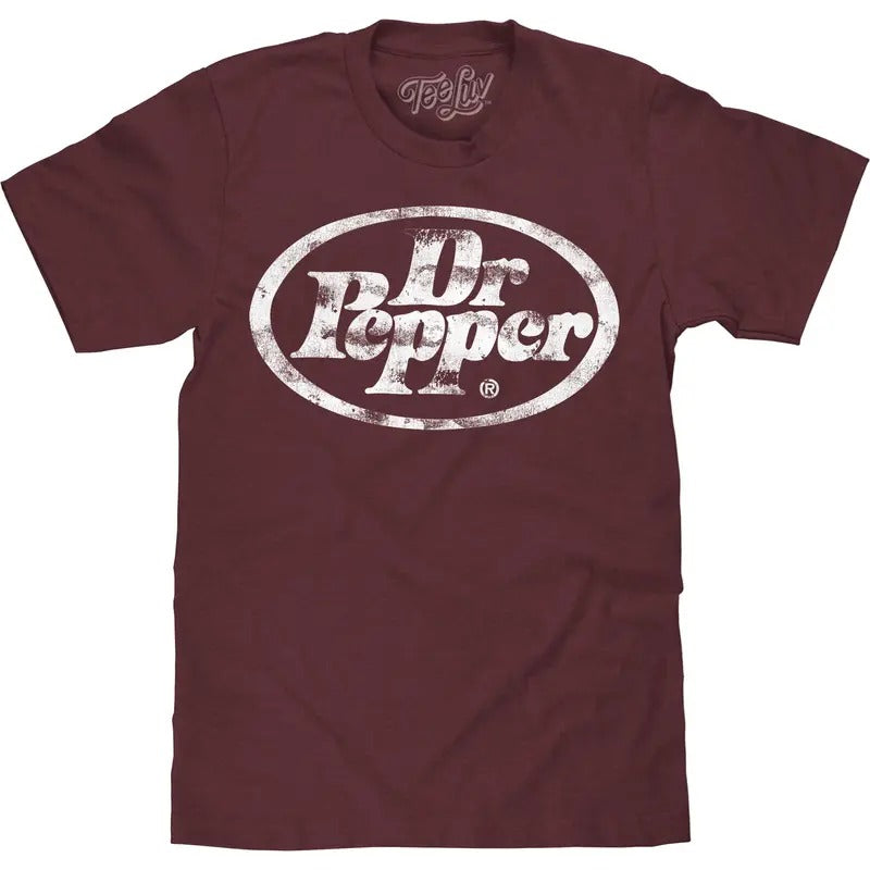 Dr Pepper Distressed Oval Logo Big and Tall T-Shirt - Red graphic tee Hoodie, Sweatshirt | UrbanDripWear.com