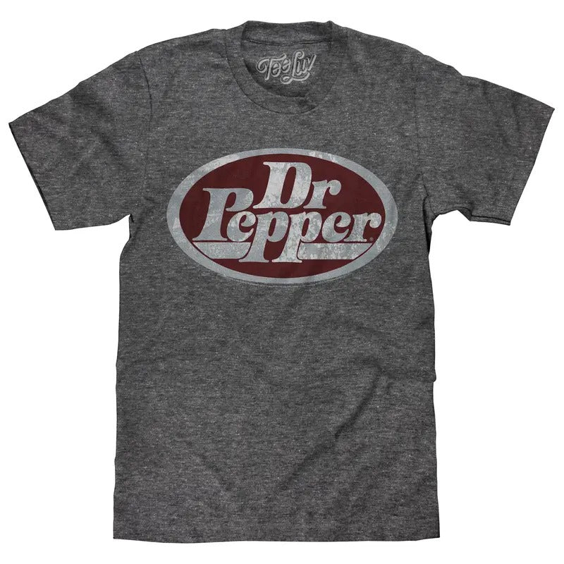 Dr Pepper Oval Logo T-Shirt - Gray Hoodie, Sweatshirt | UrbanDripWear.com