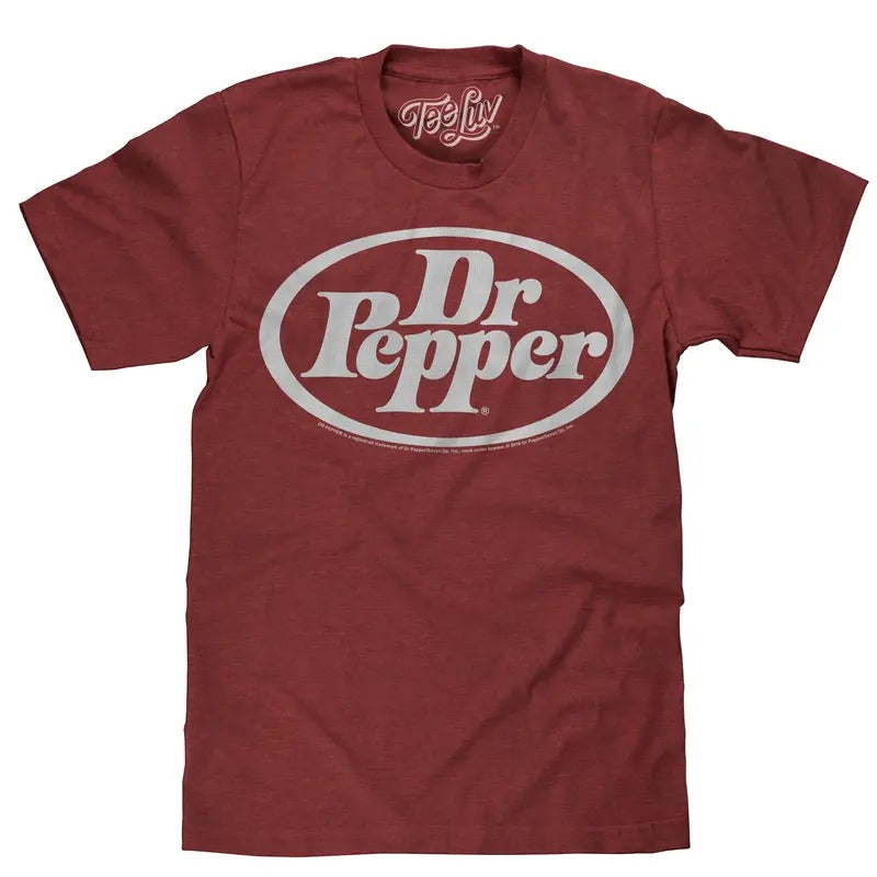 Dr Pepper Oval Logo T-Shirt - Red Hoodie, Sweatshirt | UrbanDripWear.com