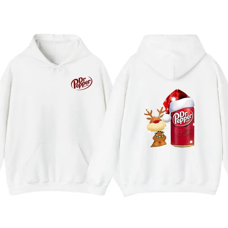 Dr Pepper Santa Christmas Reindeer Hoodie, Trendy Hoodie T-Shirt for Christmas Season Sweatshirt | UrbanDripWear.com