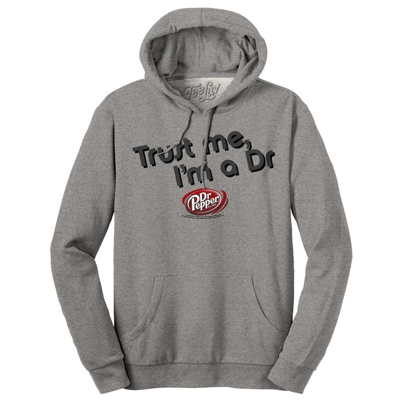 Dr Pepper Trust Me I'm a Dr Hooded Sweatshirt - Oxford Gray T-Shirts, Hoodie | UrbanDripWear.com
