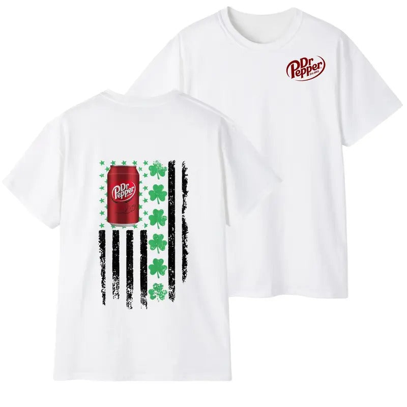 Dr. Pepper Flag With Shamrocks For St. Patrick's Day T-Shirt, Unisex Shirt Hoodie, Sweatshirt | UrbanDripWear.com