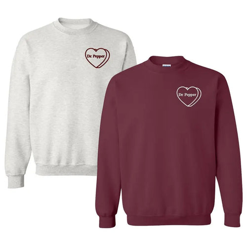 'Dr. Pepper Candy Heart' Crewneck Sweatshirt T-Shirts, Hoodie | UrbanDripWear.com