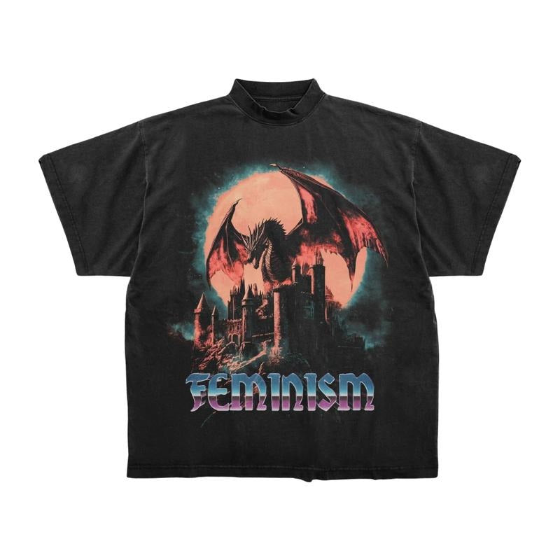 Dragon Graphic T-Shirt, Fantasy  Gothic Tee, Y2K Aesthetic Dragon Shirt Hoodie, Sweatshirt | UrbanDripWear.com