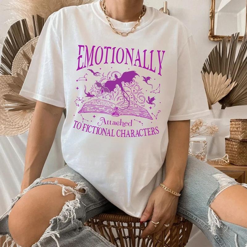 Dragon Lovers, Fourth Wing Bookish Shirt,Emotionally Attached To Fictional Characters Shirt, Dragon Rider, Unisex Sweater...