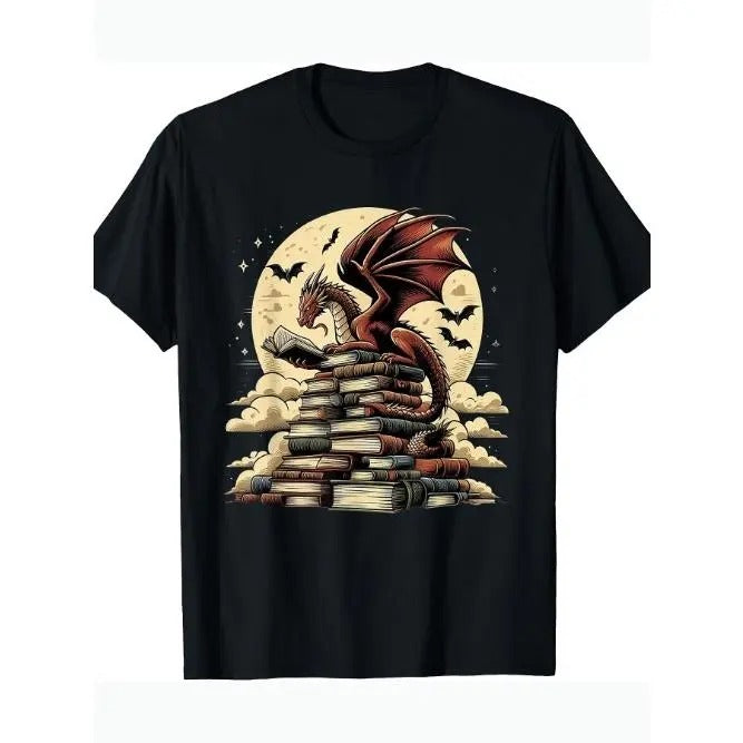 Dragon Reading A Book Dragons And Books Lover Bookworm T-Shirt Made in USA Hoodie, Sweatshirt | UrbanDripWear.com