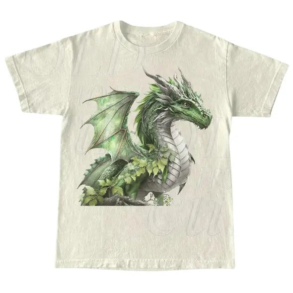 Dragon Retro Graphic T-Shirt, Vintage 90s Dragon Tee, Relax Fit Cotton Unisex Tee, Dragon Aesthetic Gift, Gothic Shirt,...