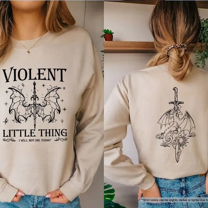 Dragon Rider Sweatshirt - Violent Little Thing Bookish Hoodie for Men and Women - Fabric, Pullover T-Shirts