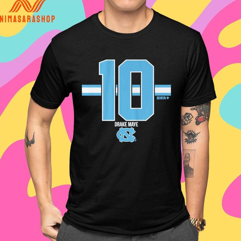 Drake Maye 10 Stripe North Carolina Tar Heels Football Shirts