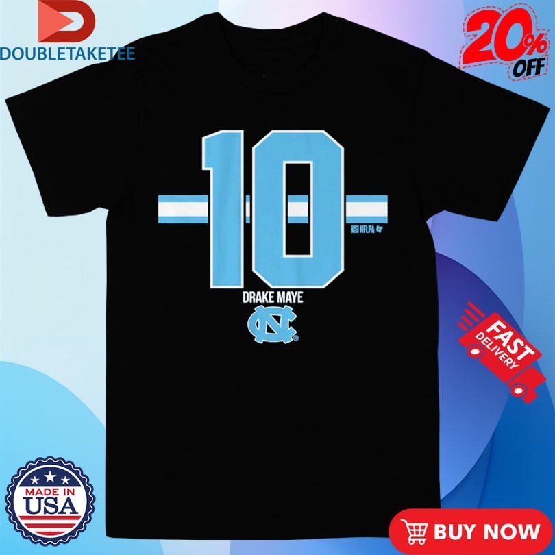 Drake Maye 10 Stripe UNC Football North Carolina Tar Heels Shirts