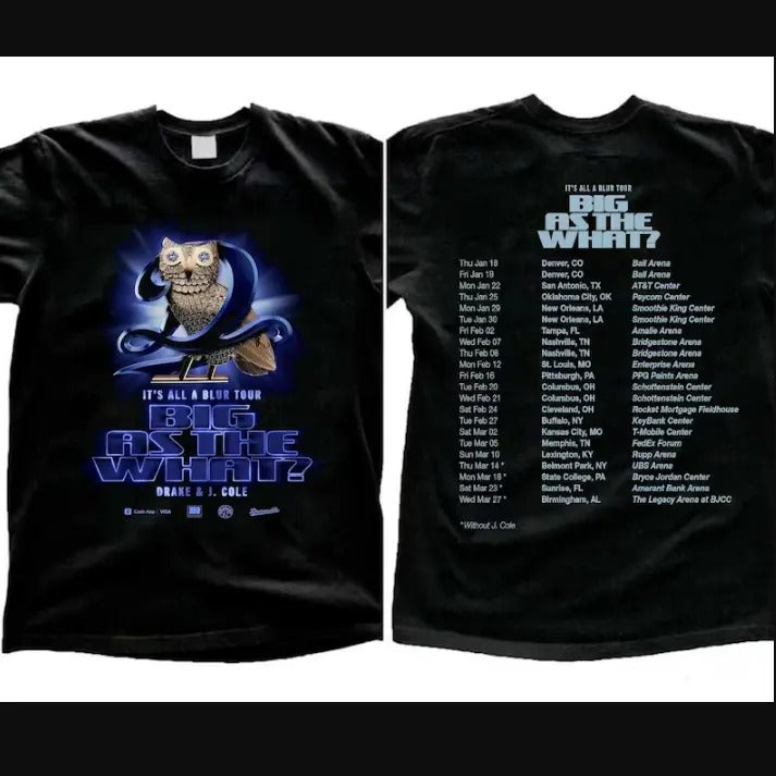 Drake and J. Cole Big As A What Tour 2024 Black T-Shirt Gift Fans Music S-3XL Hoodie, Sweatshirt | UrbanDripWear.com