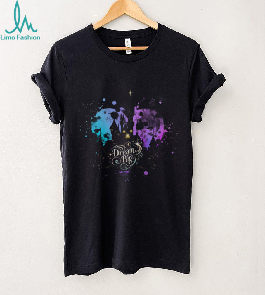 Dream Big Magical Watercolor Fairy Tale Castle Black T Shirt