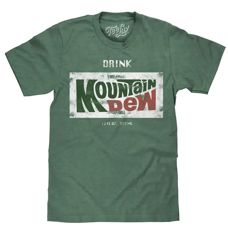Drink Mountain Dew Logo T-Shirt - Green Hoodie, Sweatshirt | UrbanDripWear.com
