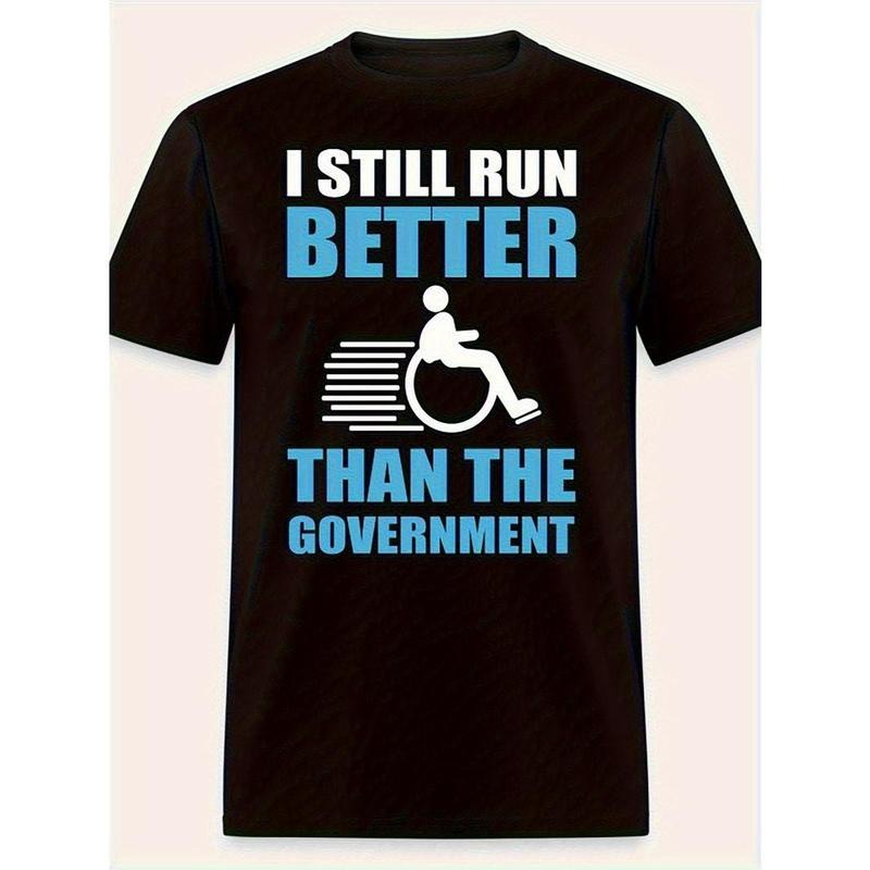 Drop shoulder T-shirt Collection Fun Government Satire Graphic T-Shirt - Comfortable Men's Short Sleeve Loose Edition...