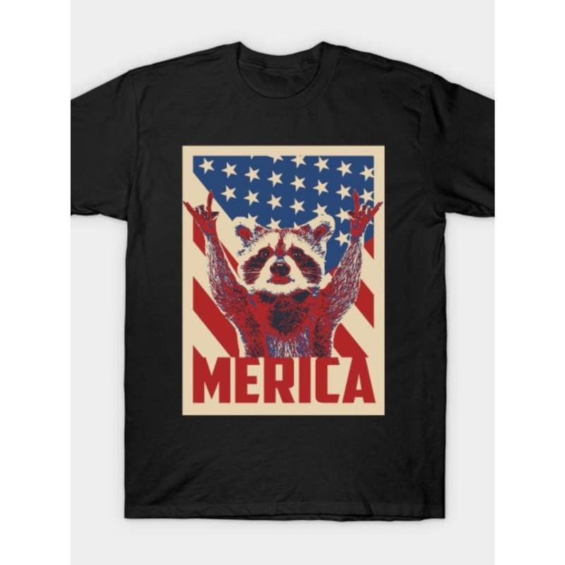 Drop shoulder t-shirt Funny raccoon July 4th T-shirt Hoodie, Sweatshirt | UrbanDripWear.com