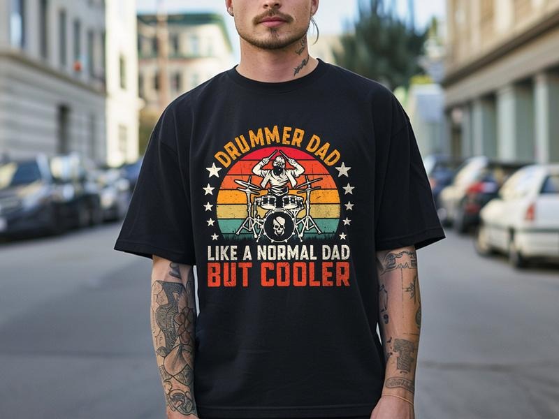Drummer Dad Like A Normal Dad But Cooler Shirt Father's Day Shirt New Dad Shirt Gift For Dadcool Dad Shirt TK43GN Hoodie,...
